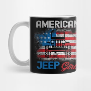 American Jeep Girl USA Flag Jeep Mug